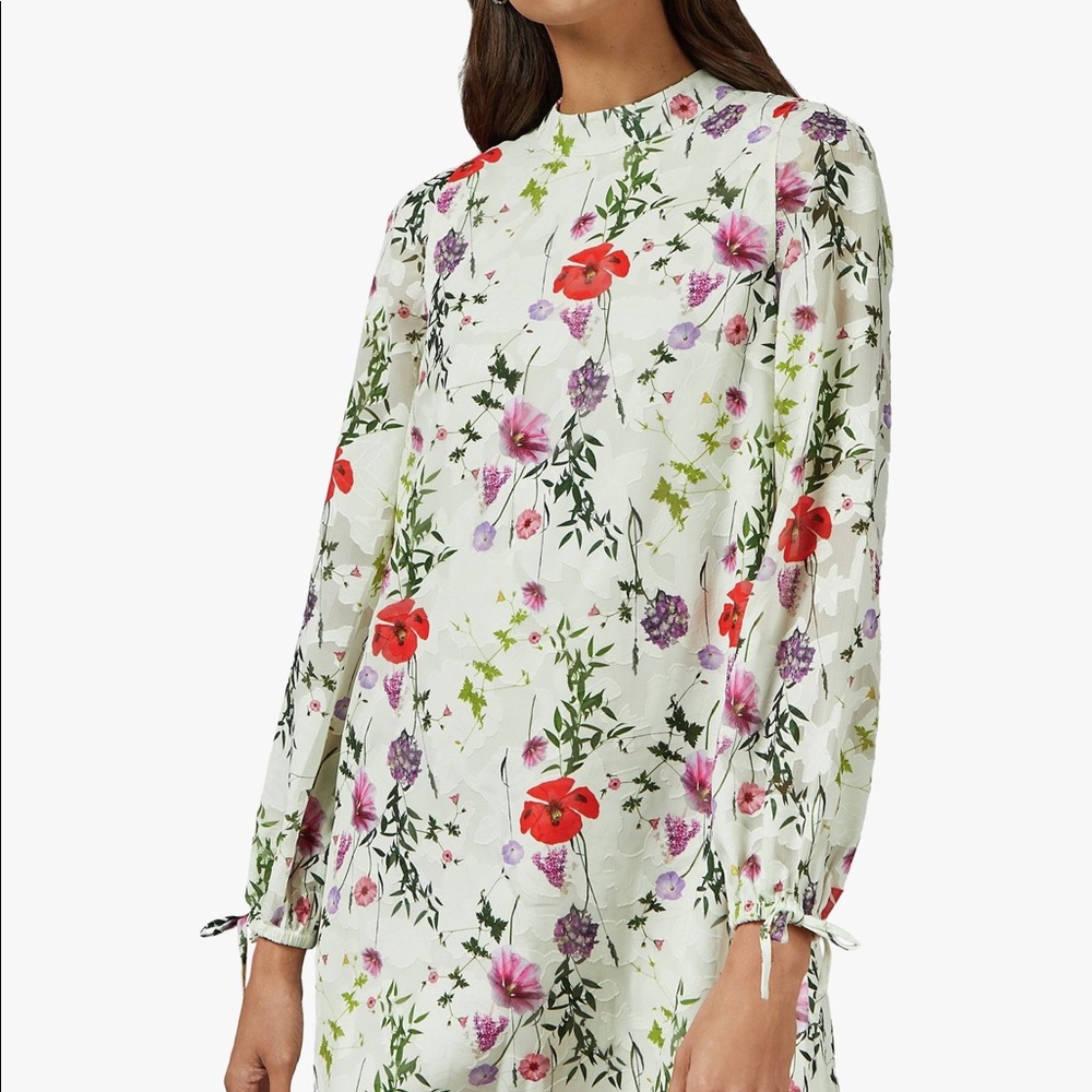 Ted Baker Floral Print Dress - White and Multicolor
